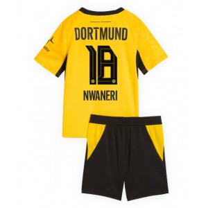 Borussia Dortmund Ethan Nwaneri #18 Jalkapallovaatteet Lasten Kotipeliasu 2026-27 Lyhythihainen (+ Lyhyet housut)